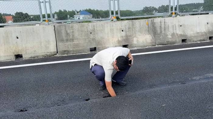 Cao tốc Biên Hòa - Vũng Tàu bị nứt