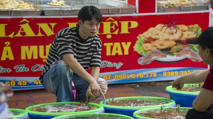 Chợ hải sản hút du khách ở vịnh Hạ Long