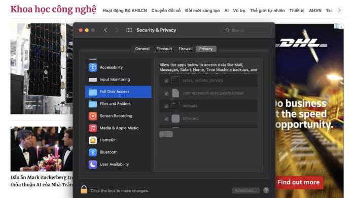 Apple siết quyền truy cập dữ liệu trên macOS vì AI