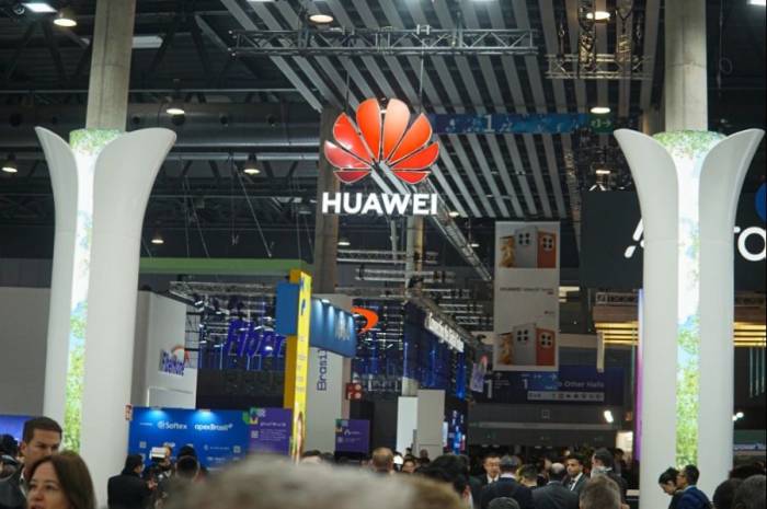Gian hàng của Huawei tại triển lãm MWC tháng 2/2023. Ảnh: Lưu Quý