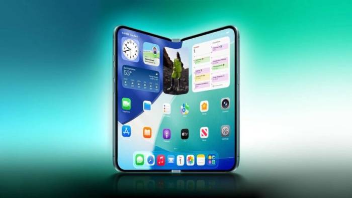 Một ý tưởng iPhone màn hình gập. Ảnh: Macrumors