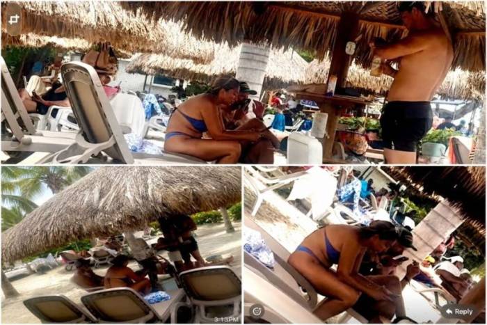 Gia đình Bộ trưởng Nhà ở Colombia Jaime Andres Beltran trên một bãi biển ở thành phố Santa Marta, vùng Caribe. Ảnh: X/VillanueAle