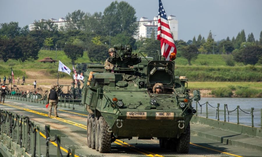Thiết giáp Mỹ trong cuộc tập trận Lá chắn Tự do Ulchi vào tháng 8/2025. Ảnh: US Army