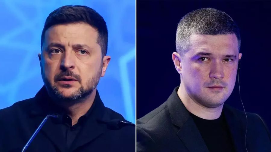 Tổng thống Volodymyr Zelensky (trái) và cựu bộ trưởng quốc phòng Fedorov. Ảnh: Kyiv Independent