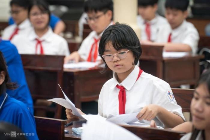 Học sinh trường THCS Trưng Vương, phường Cửa Nam, Hà Nôi, tháng 5/2026. Ảnh: Hoàng Giang