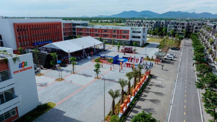 Trường Phổ thông liên cấp FPT Vinh rộng hơn 27.000 m2 tại Eco Central Park khánh thành hôm 16/8. Ảnh: Thanh Sơn