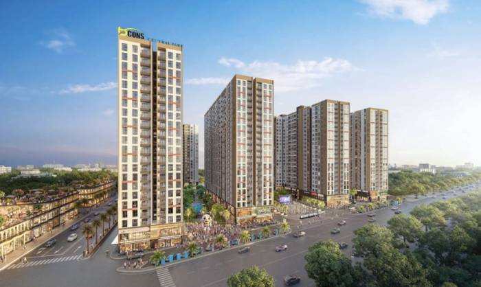 Bcons Central Park được thiết kế theo định hướng căn hộ chuẩn xanh giữa lòng Đồng Nai. Ảnh phối cảnh: Bcons