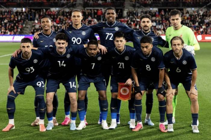 Đội hình xuất phát của CLB Công an Hà Nội trong trận thắng Adelaide United của Australia 2-0 ở trận play-off tranh suất dự vòng bảng AFC Champions League Elite 2026-2027, trên sân Hindmarsh, Adelaide, Australia ngày 11/8/2026. Ảnh: AFC