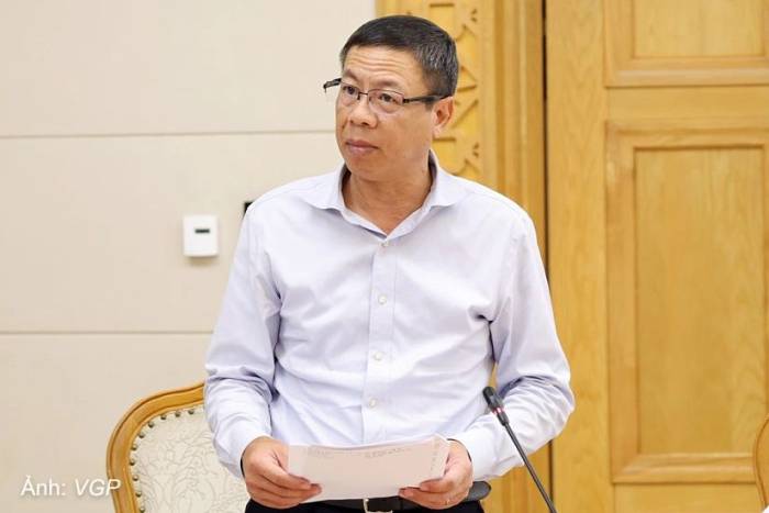 Thứ trưởng Khoa học và Công nghệ Lê Xuân Định báo cáo tại cuộc họp, Ảnh: Gia Huy