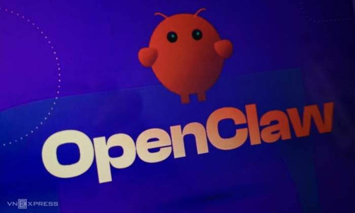 Logo OpenClaw hiển thị trên máy tính. Ảnh: Bảo Lâm