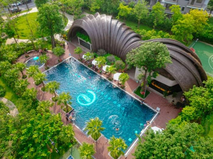 Một Clubhouse hiện đại nằm giữa không gian xanh của Eco Central Park. Ảnh: Thanh Sơn