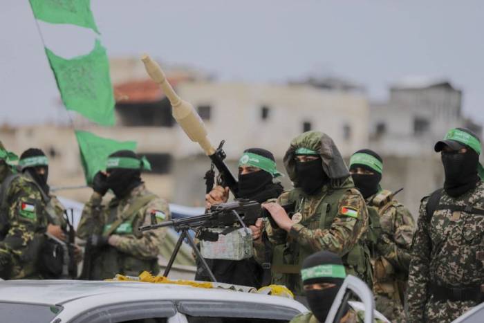 Các tay súng Hamas ở miền trung Gaza ngày 22/2/2025. Ảnh: AFP