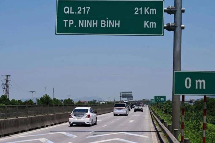 Đoạn đường giúp tài xế chia khoảng cách trên trục Pháp Vân - Cao Bồ - Mai Sơn - quốc lộ 45 - Nghi Sơn. Ảnh: Cục CSGT