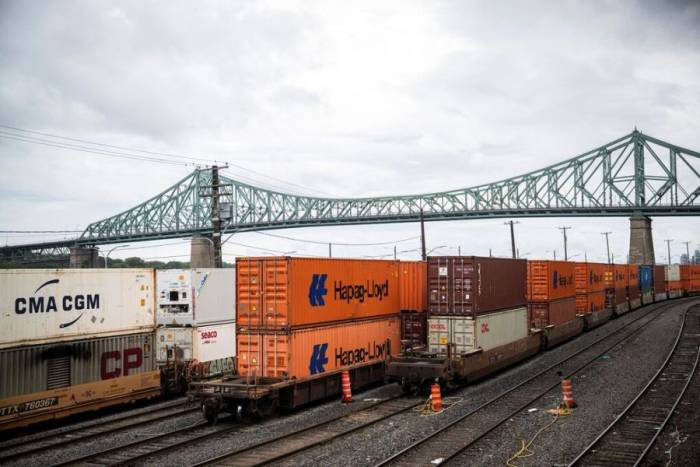Container tại cảng Montreal, thành phố Montreal, tỉnh Quebec ngày 23/8. Ảnh: AFP
