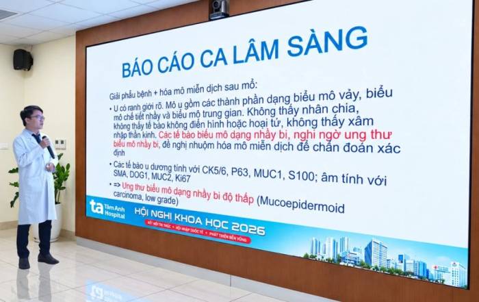 Bác sĩ Nguyên báo cáo chiều 17/9. Ảnh: Bệnh viện Đa khoa Tâm Anh