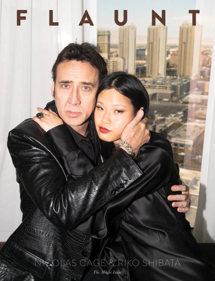 Năm 2021, Nicolas Cage và Riko Shibata lần đầu cùng xuất hiện trên bìa tạp chí. Ảnh: Flaunt
