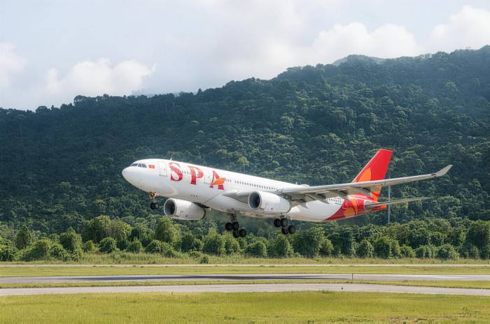 Sun PhuQuoc Airways đã đón tàu bay Airbus A330 đầu tiên vào ngày 22/9. Ảnh: SPA