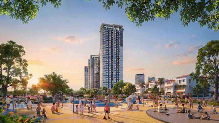 Beachtro Tower sở hữu hệ sinh thái ba công viên trải nghiệm liên hoàn ngay dưới chân tháp. Ảnh: Sun Group