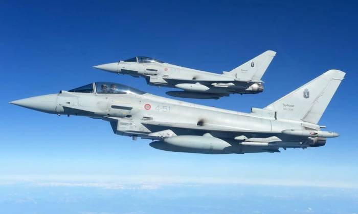 Tiêm kích Eurofighter Typhoon của Italy trong ảnh công bố ngày 10/6. Ảnh: BQP Italy
