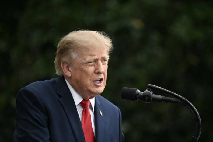 Tổng thống Mỹ Donald Trump phát biểu lại lễ kỷ niệm vụ khủng bố 11/9 tại Lầu Năm Góc. Ảnh: AFP