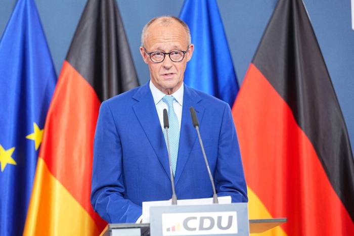 Thứ tướng Đức Friedrich Merz, kiêm chủ tịch đảng CDU, phát biểu tại Berlin ngày 20/9 về kết quả bầu cử tại hai bang. Ảnh: AFP