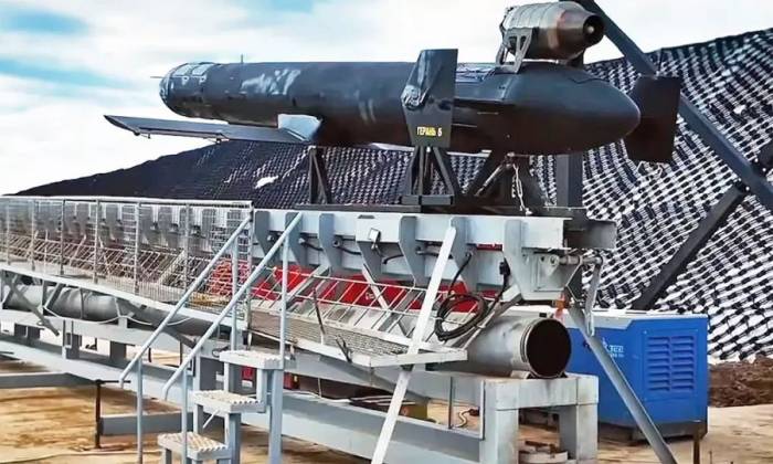 UAV Geran-5 trên bệ phóng trong ảnh đăng ngày 21/6. Ảnh: X/Oko Gora