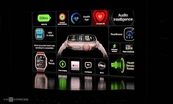 Các tính năng trên Apple Watch Ultra 4. Ảnh: Tuấn Hưng