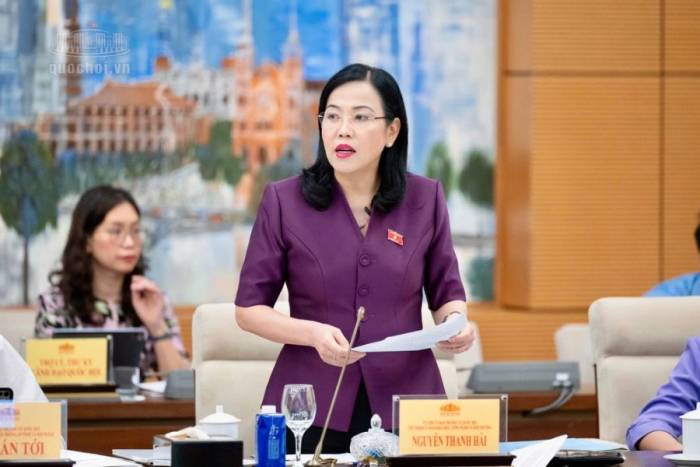 Chủ nhiệm Ủy ban Khoa học, Công nghệ và Môi trường Nguyễn Thanh Hải phát biểu sáng 27/8. Ảnh: Cổng TTĐT Quốc hội