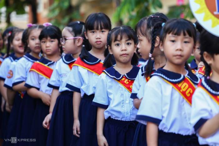 Học sinh trường tiểu học Bùi Văn Mới, phường Phước Long, tháng 9/2025. Ảnh: Quỳnh Trần