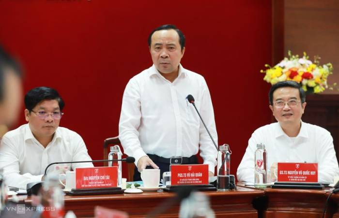 Bộ trưởng Khoa học và Công nghệ Vũ Hải Quân. Ảnh: Võ Thạnh