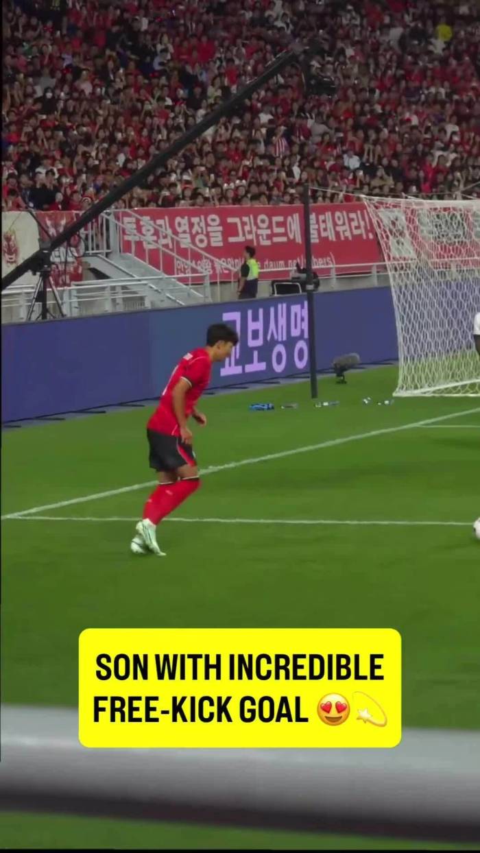 Son Heung Min sút phạt ghi bàn cho Hàn Quốc