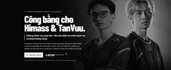 Đã có hơn 4 triệu lượt ủng hộ Himass và TanVuu trên website.