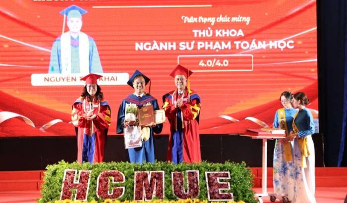 Khải được vinh danh trong lễ tốt nghiệp cuối tháng 7. Ảnh: Nhân vật cung cấp