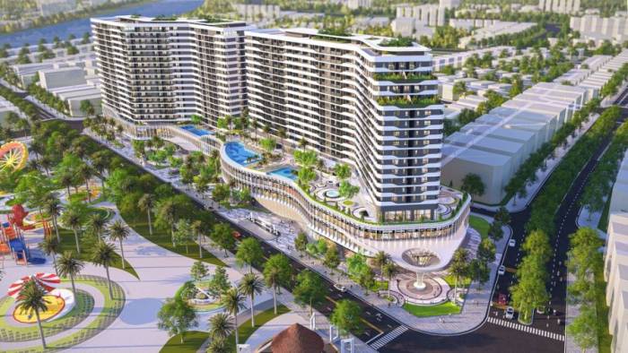 Căn hộ cao cấp và trung tâm thương mại Diamond Sky. Ảnh: VPG