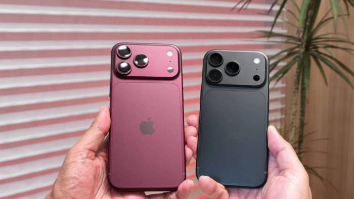 Mở hộp iPhone 18 Pro Max màu đỏ burgundy và 18 Pro màu đen