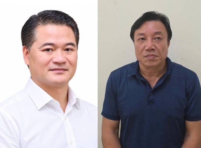 Bị can Lê Đình Thanh Sơn (trái) và Nguyễn Huy Ngọc. Ảnh: Bộ Công an