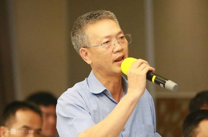PGS. TS Nguyễn Phú Quỳnh, Viện phó Khoa học Thủy lợi miền Nam, phát biểu tại hội thảo, Ảnh: Giang Anh