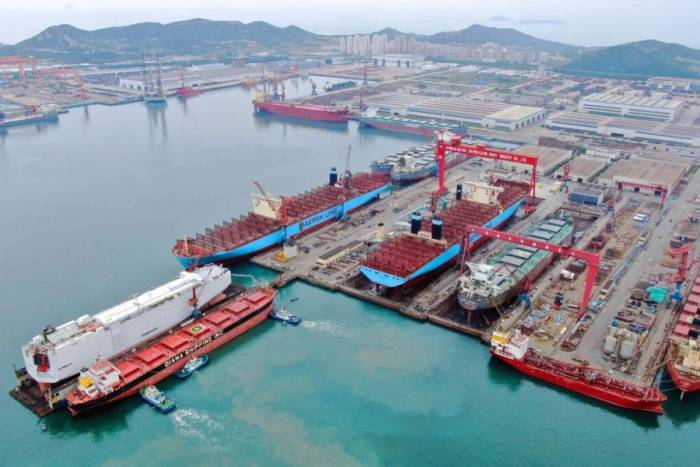 Xưởng đóng tàu của công ty đóng tàu Bắc Hải ở thành phố Thanh Đảo, tỉnh Sơn Đông, miền đông Trung Quốc. Ảnh: Calvey Marine