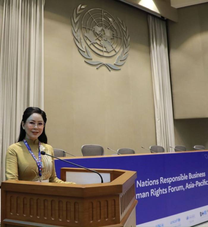 CEO Lê Hồng Thủy Tiên tại Diễn đàn Liên Hợp Quốc 2026. Ảnh: IPPG