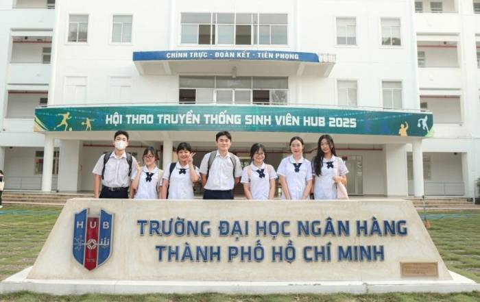Một góc khuôn viên trường Đại học Ngân hàng TP HCM tại cơ sở Hoàng Diệu. Ảnh: HUB