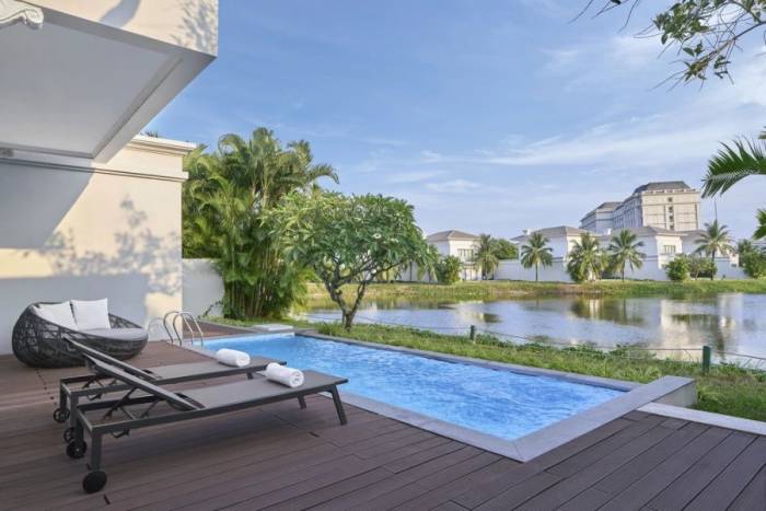 Hồ bơi riêng tại từng villa cho khách lưu trú. Ảnh: Sheraton Phu Quoc Long Beach Resort