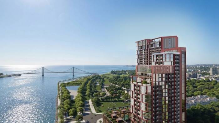 Tháp căn hộ Symphony 5 thuộc quần thể Sun Symphony Residence. Ảnh: Sun Property