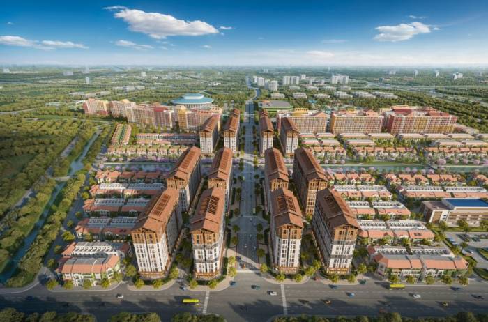 Các tòa căn hộ Park Residence sở hữu vị trí mặt tiền đại lộ, đối diện đại công viên. Ảnh: Sun Property