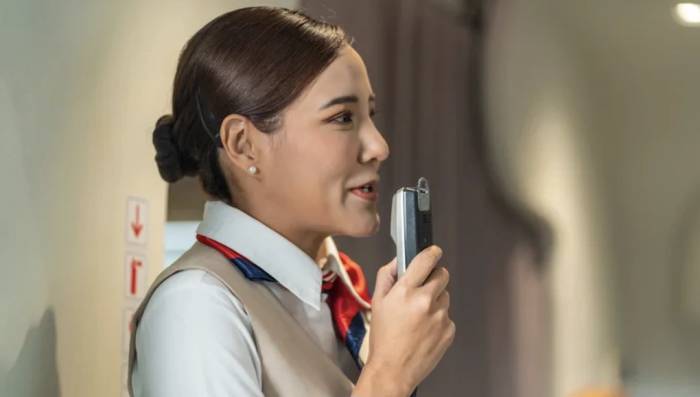 Tiếp viên có những ngôn ngữ riêng trên máy bay. Ảnh: Yahoo Travel