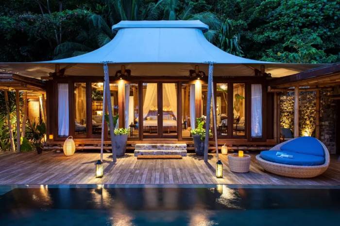 Không gian bên trong một căn biệt thự trên đảo. Ảnh: CNN