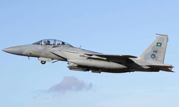 Tiêm kích F-15SA của Thổ Nhĩ Kỳ bay tại Anh hồi năm 2025. Ảnh: Airliners