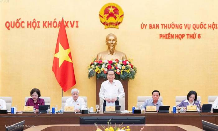 Chủ tịch Quốc hội Trần Thanh Mẫn phát biểu tại phiên họp Ủy ban Thường vụ Quốc hội chiều 3/9. Ảnh: Cổng TTĐT Quốc hội