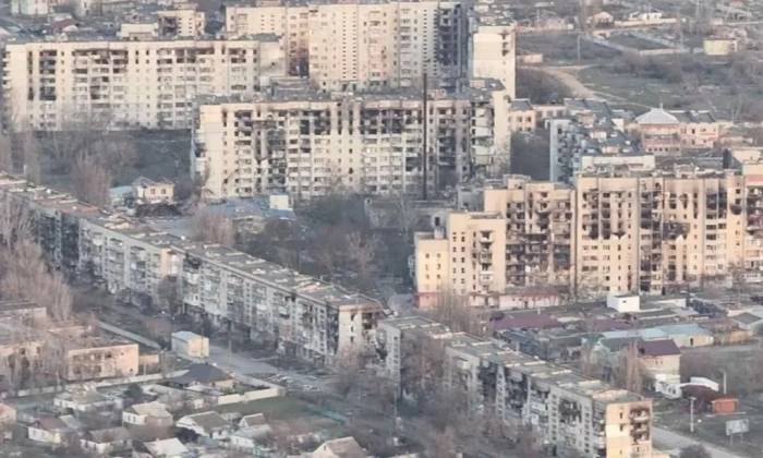Một góc thành phố Oleshky nhìn từ trên cao. Ảnh: BBC