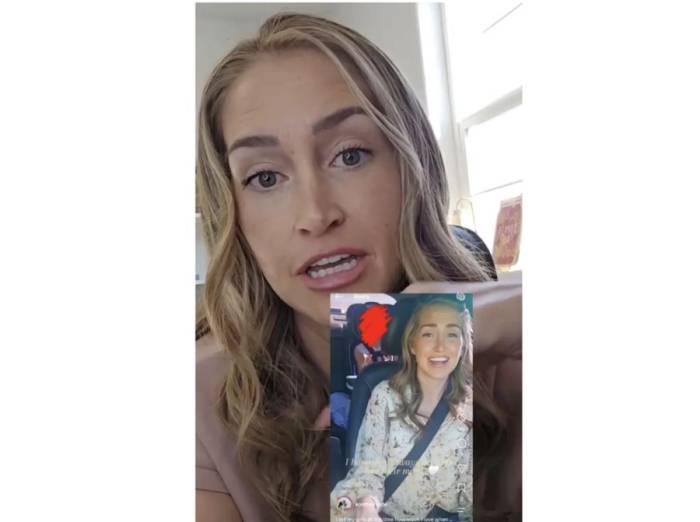 Bà Kalie Robins và ảnh đoạn video về con gái đăng lên Facebook. Ảnh: Instagram/Kontheinside