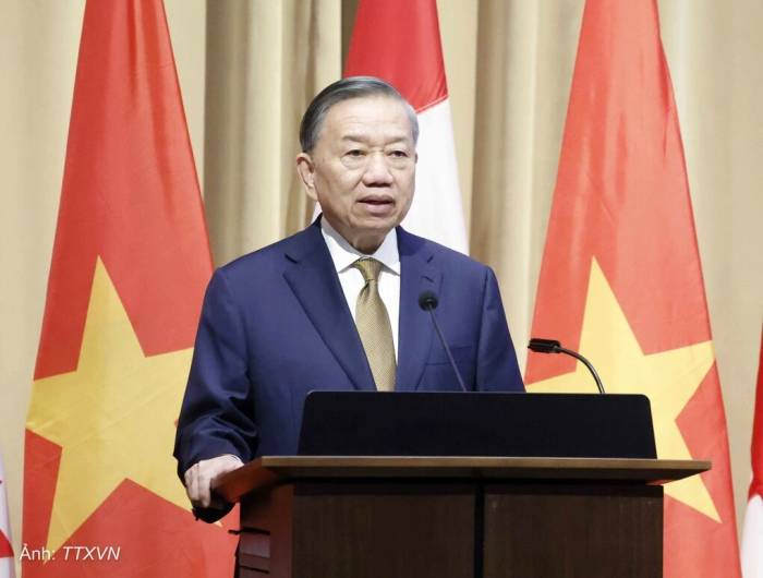 Tổng Bí thư, Chủ tịch nước Tô Lâm phát biểu chính sách tại nhà quốc hội Canada ở thủ đô Ottawa ngày 24/9. Ảnh: TTXVN